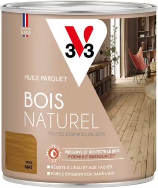 Huile de protection de bois nature intérieur miel 0,75 L - V33