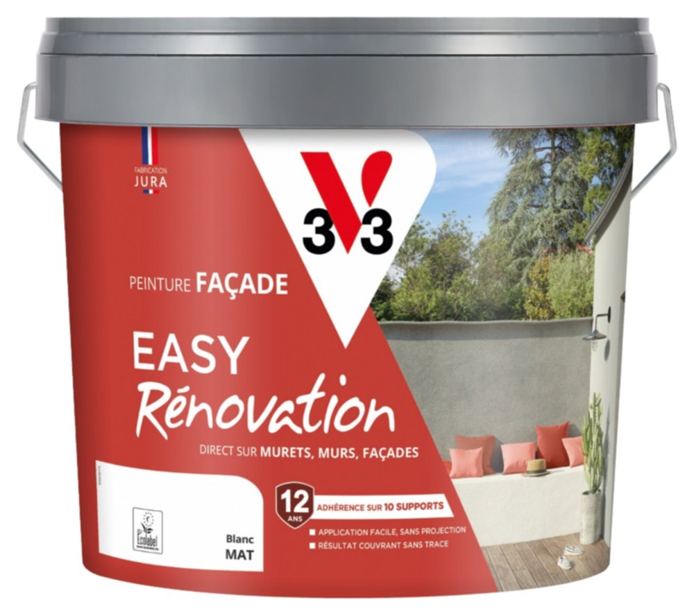 Peinture facade Easy Rénovation 10L Blanc - V33