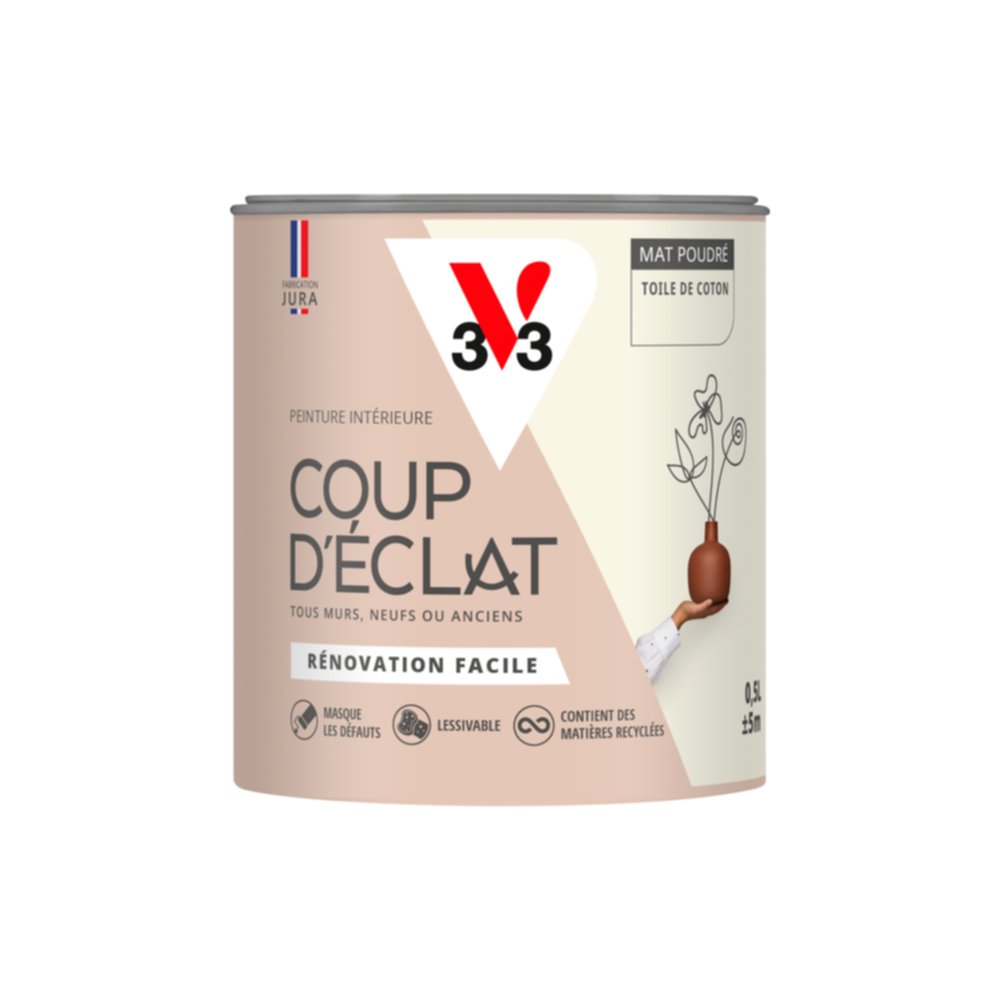 Peinture intérieure mat Coup d'Éclat toile de coton 0,5 L - v33