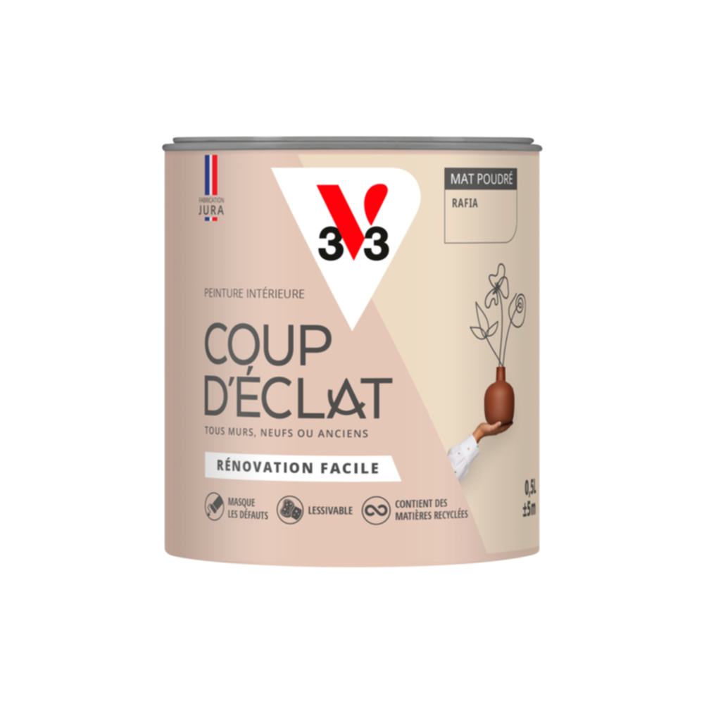 Peinture intérieure mat Coup d'Éclat rafia 0,5 L - v33