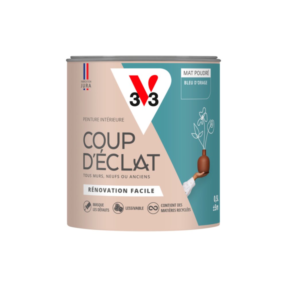 Peinture intérieure mat Coup d'Éclat bleu d'orage 0,5 L - v33