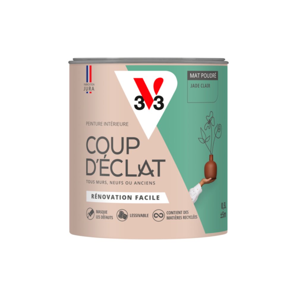 Peinture intérieure mat Coup d'Éclat jade clair 0,5 L - v33