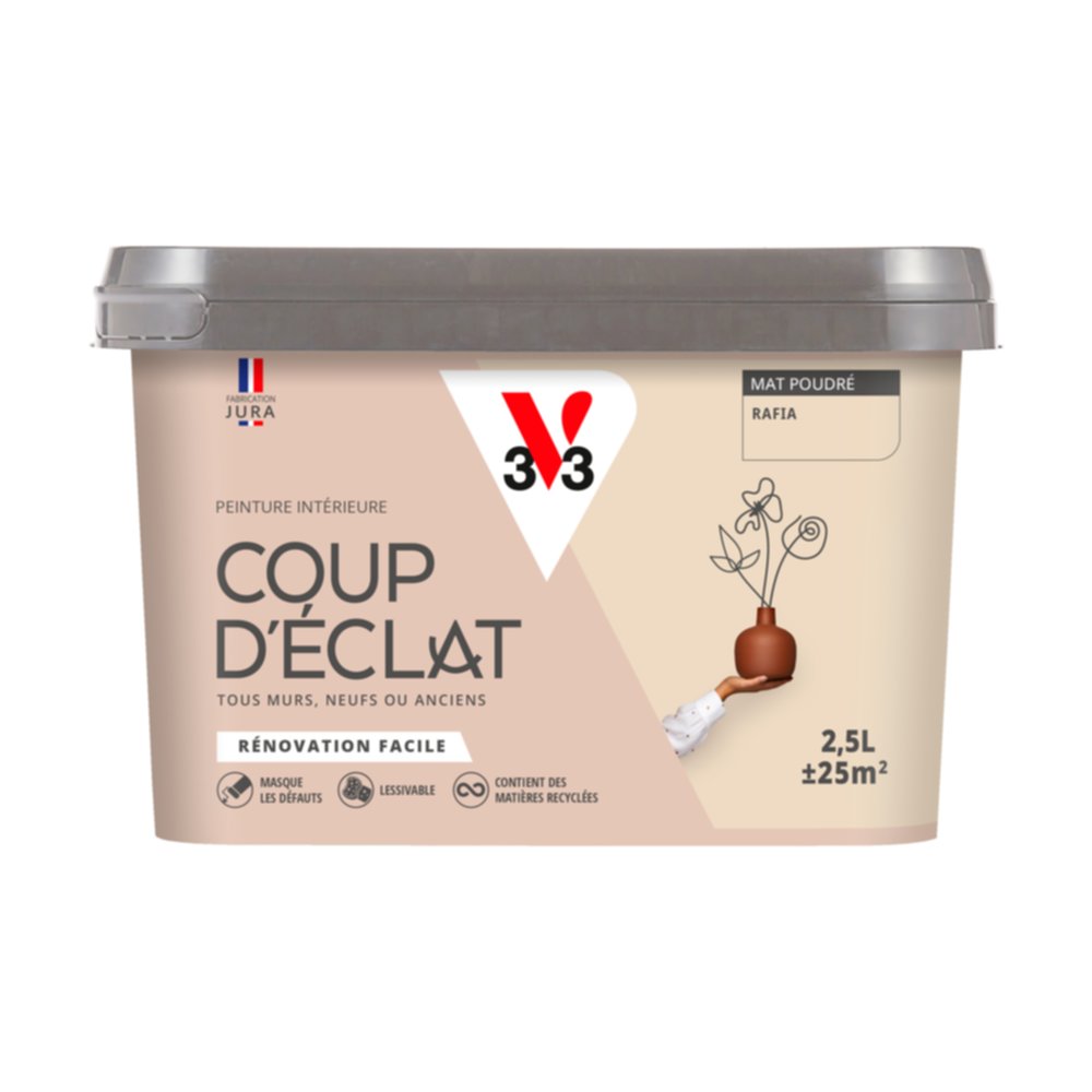 Peinture intérieure mat Coup d'Éclat rafia 2,5 L - v33