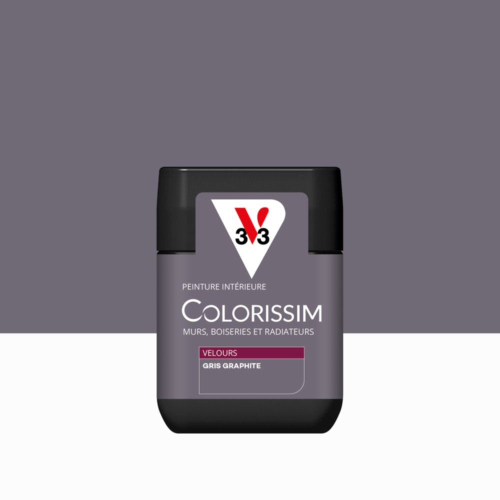 Peinture Intérieure Gris Graphite Velours 75ml Colorissim® - V33