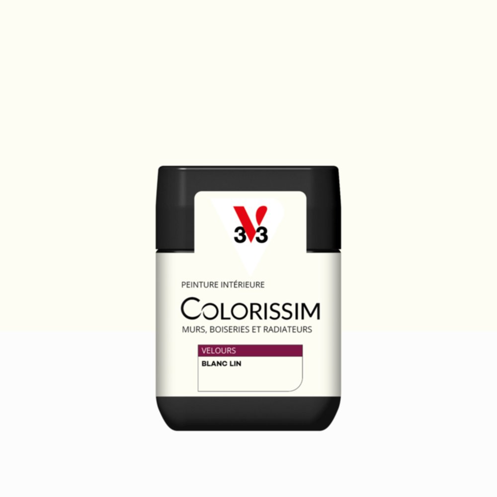 Peinture Intérieure Blanc Lin Velours 75ml Colorissim® - V33