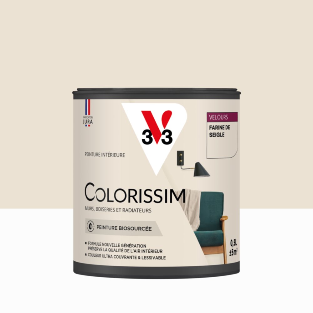 Peinture Intérieure Farine de Seigle Velours 0,5L Colorissim® - V33