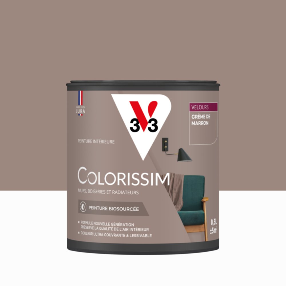 Peinture Intérieure Crème de Marron Velours 0,5L Colorissim® - V33