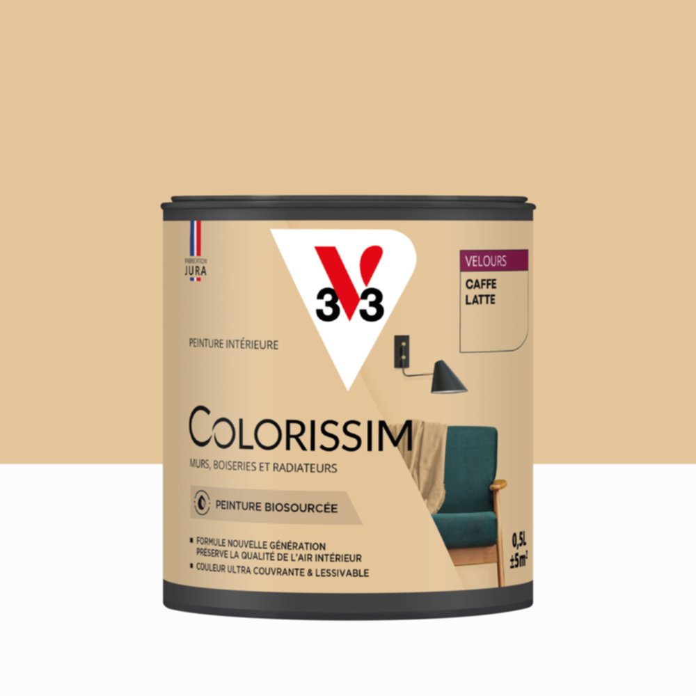 Peinture Intérieure Caffe Latte Velours 0,5L Colorissim® - V33