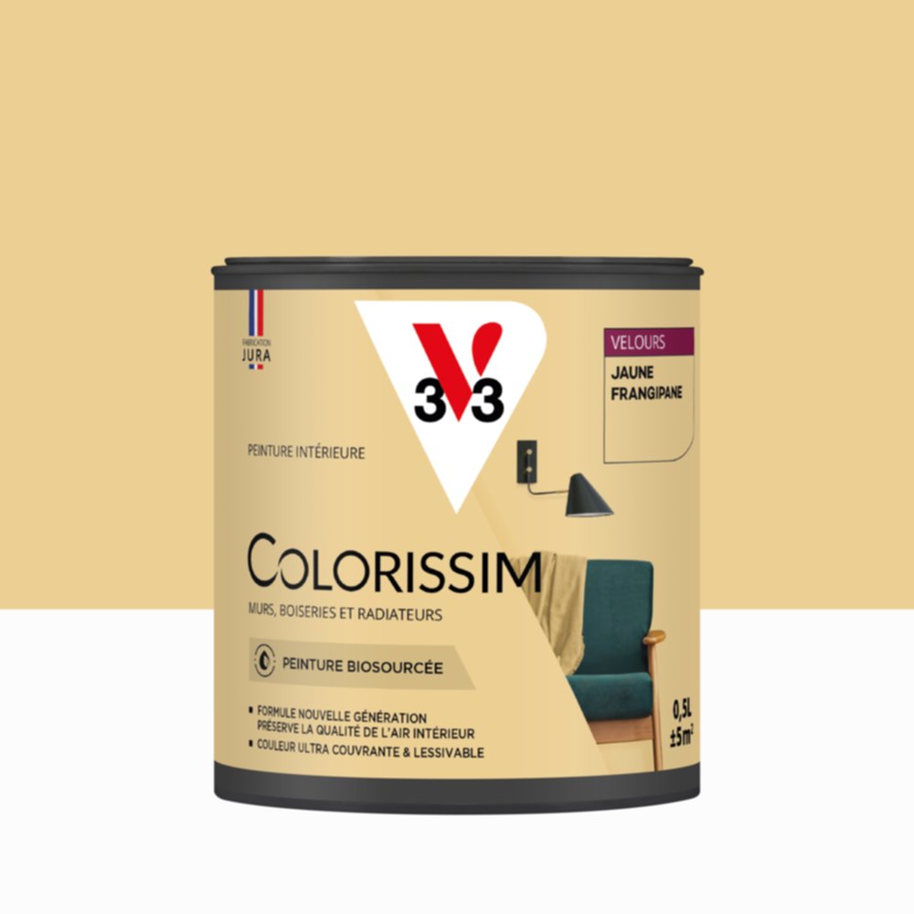 Peinture Intérieure Jaune Frangipane Velours 0,5L Colorissim® - V33