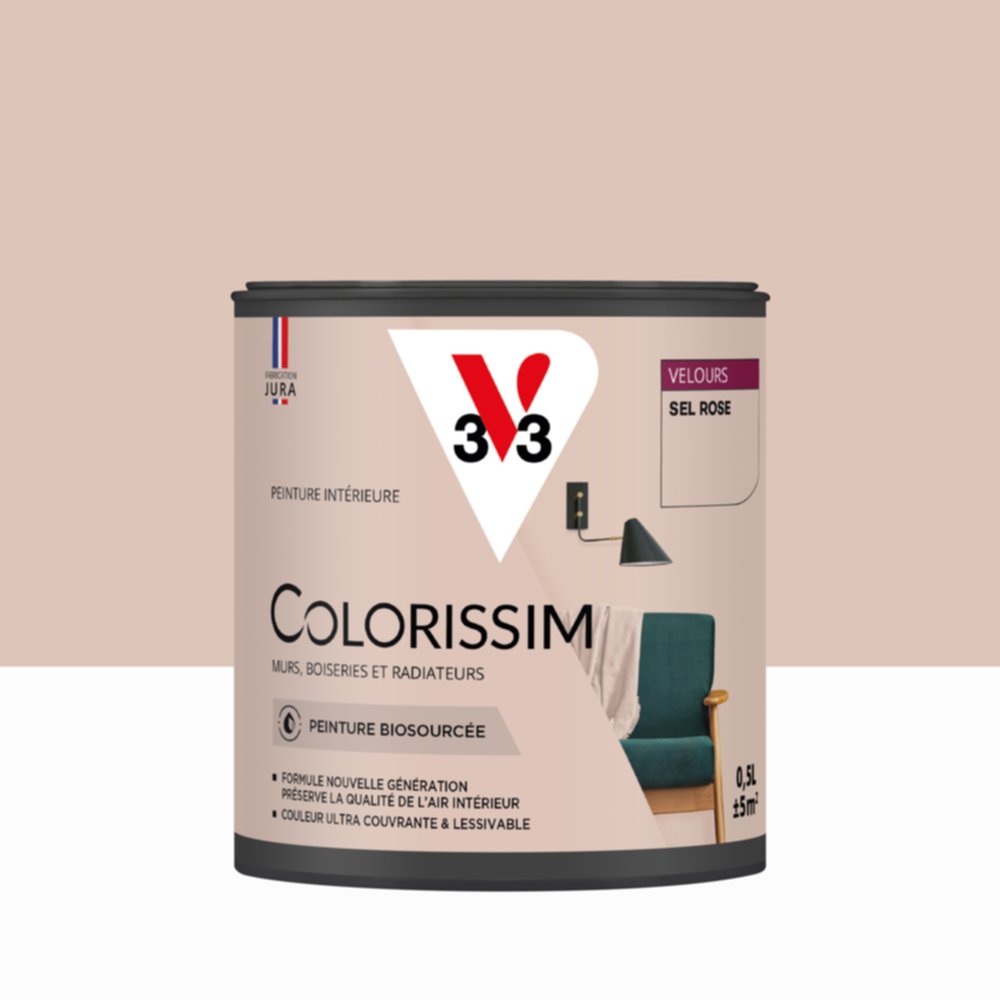 Peinture Intérieure Sel Rose Velours 0,5L Colorissim® - V33