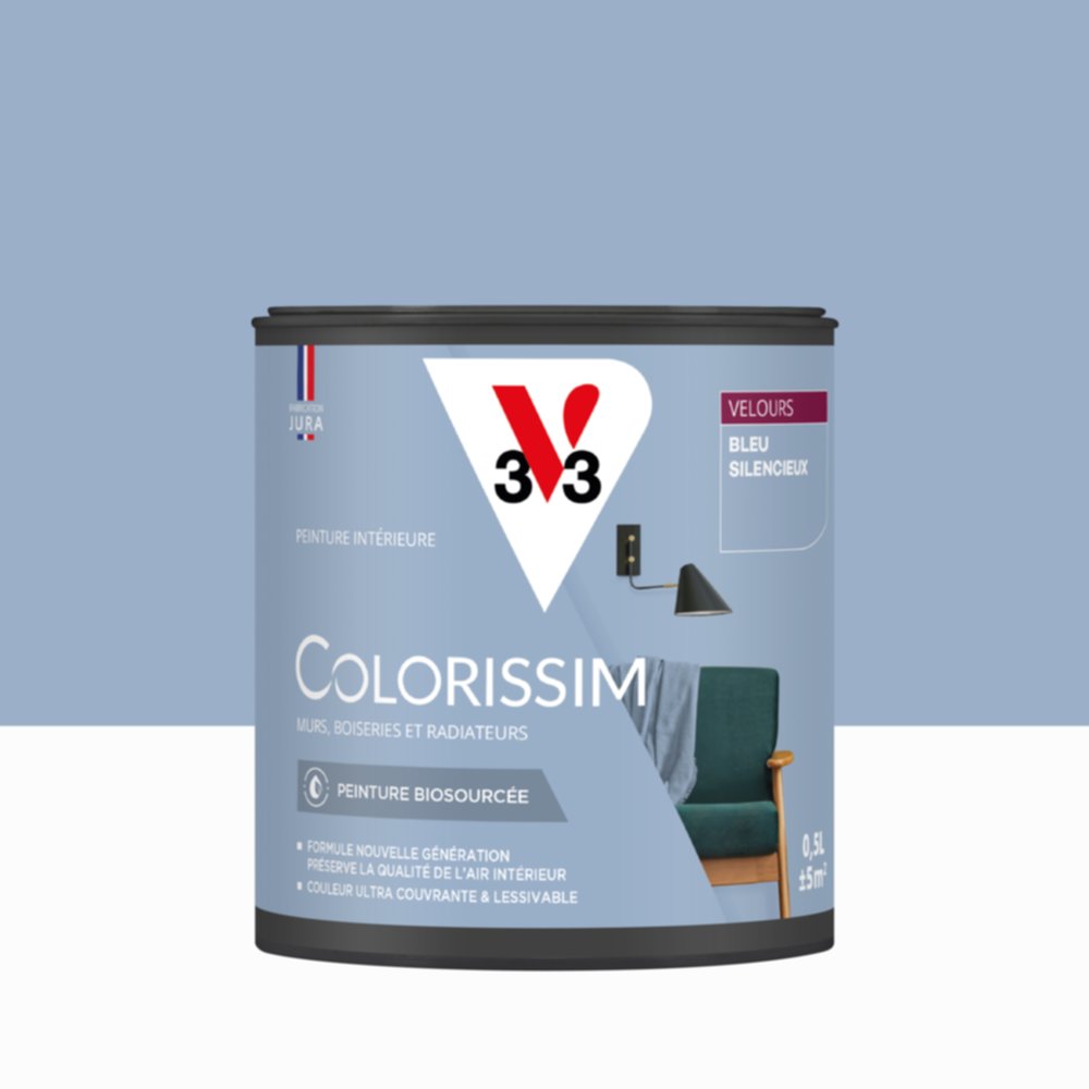 Peinture Intérieure Bleu Silencieux Velours 0,5L Colorissim® - V33