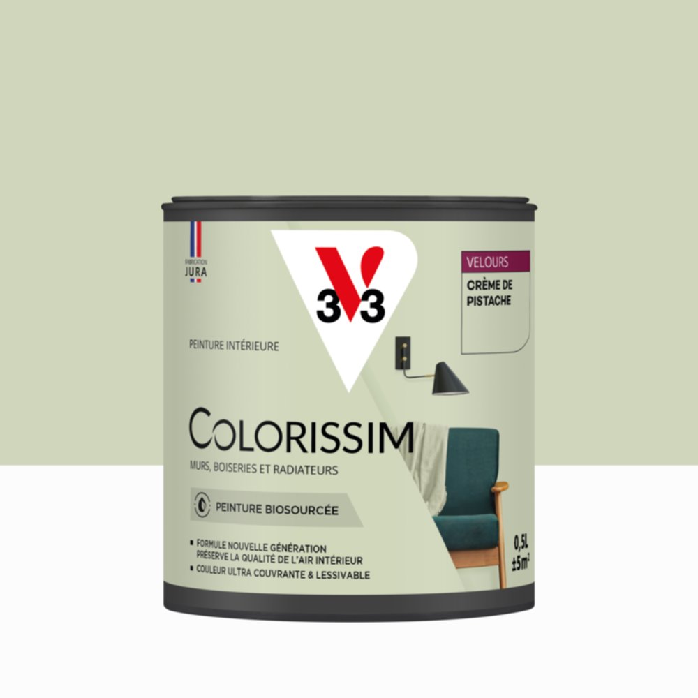 Peinture Intérieure Crème de Pistache Velours 0,5L Colorissim® - V33