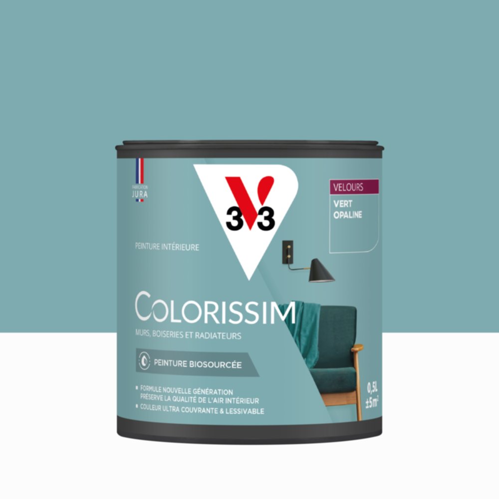 Peinture Intérieure Vert d'Opaline Velours 0,5L Colorissim® - V33