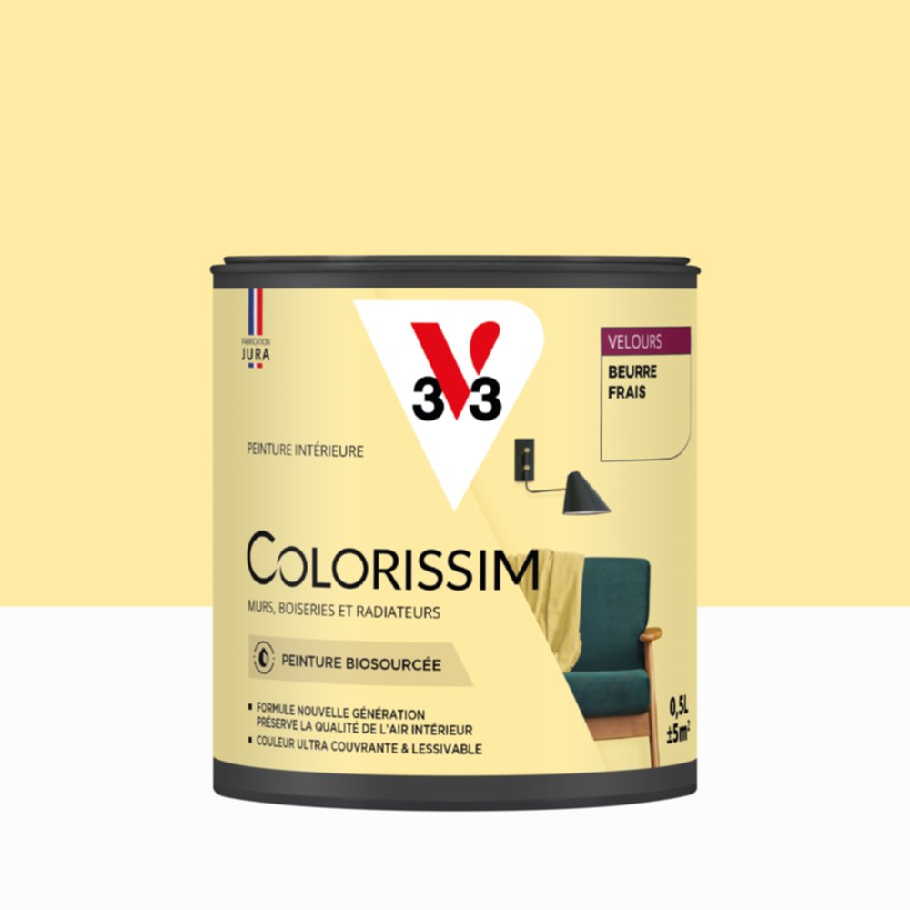 Peinture Intérieure Beurre Frais Velours 0,5L Colorissim® - V33