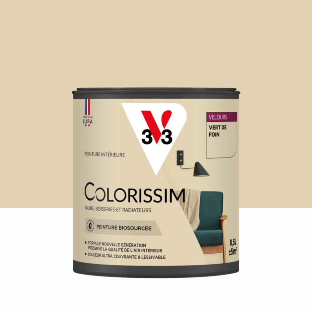 Peinture Intérieure Vert de Foin Velours 0,5L Colorissim® - V33