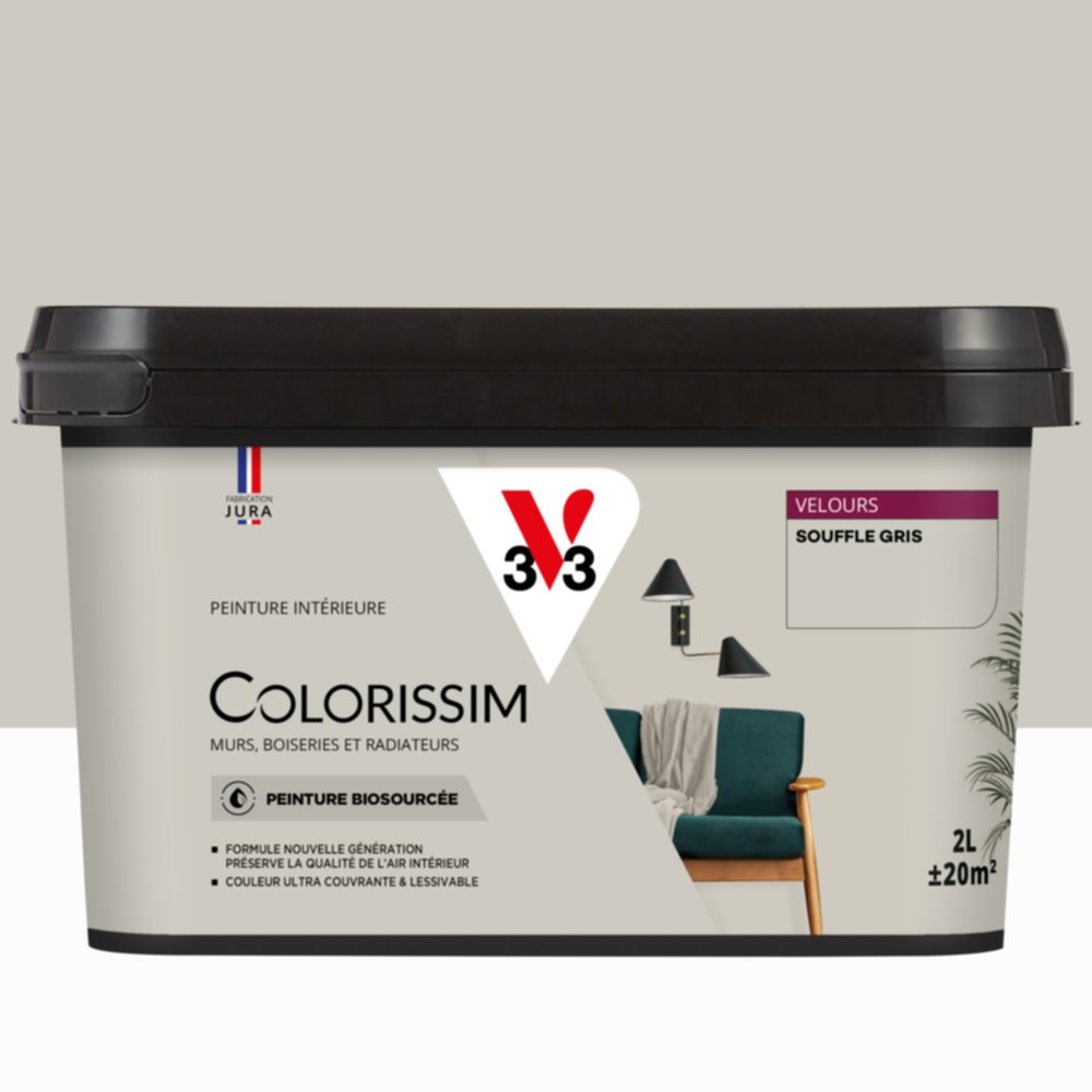 Peinture Intérieure Souffle Gris Velours 2,5L Colorissim® - V33