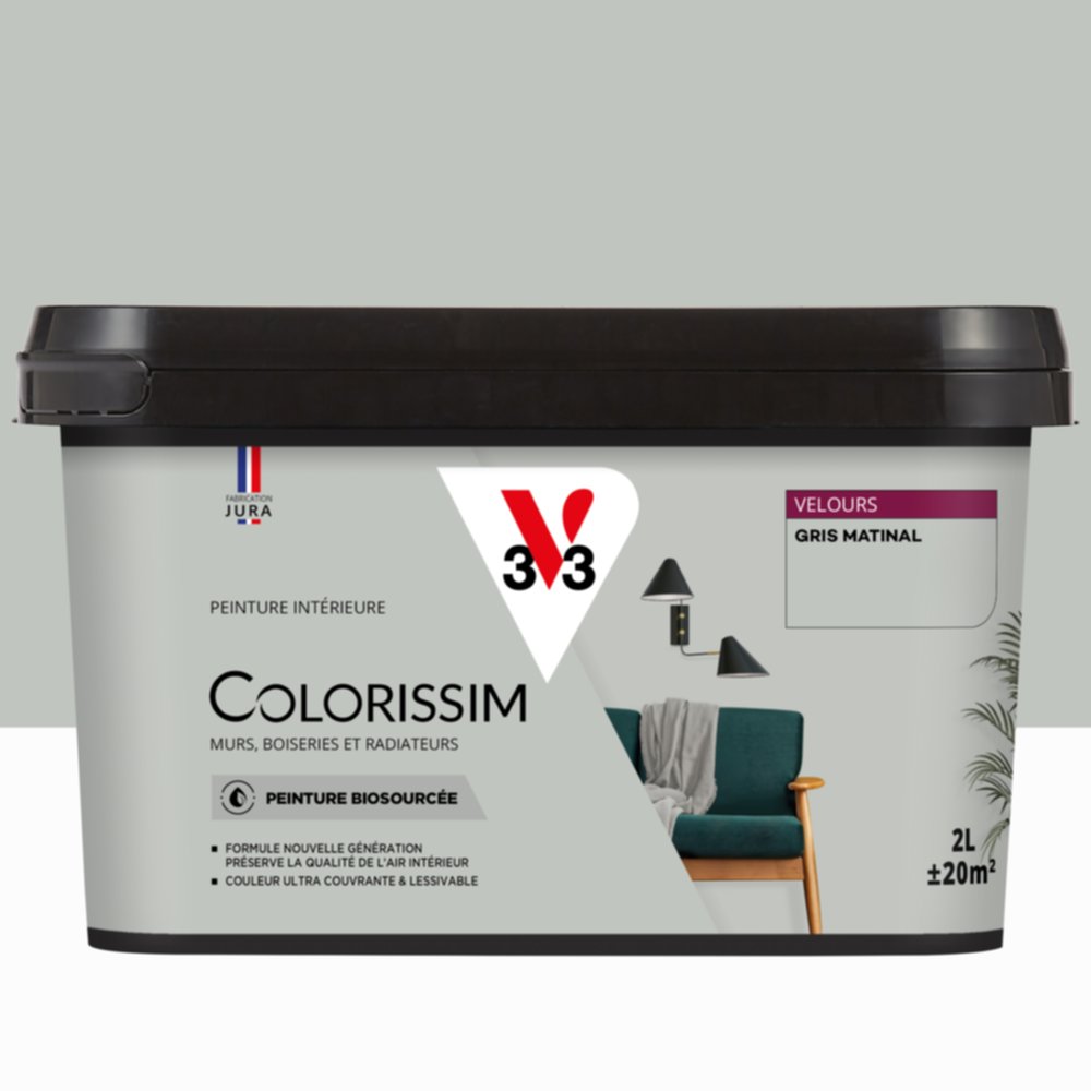 Peinture Intérieure Gris Matinal Velours 2,5L Colorissim® - V33