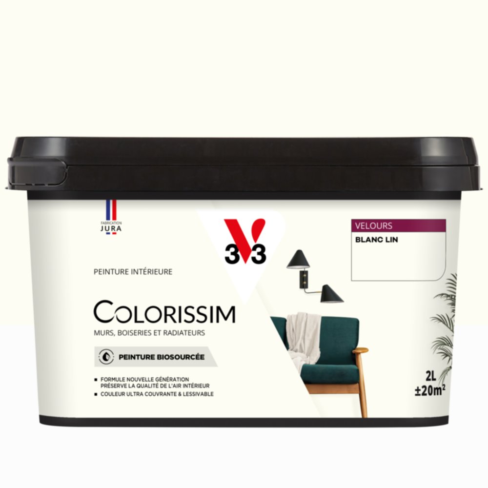 Peinture Intérieure Blanc Lin Velours 2,5L Colorissim® - V33