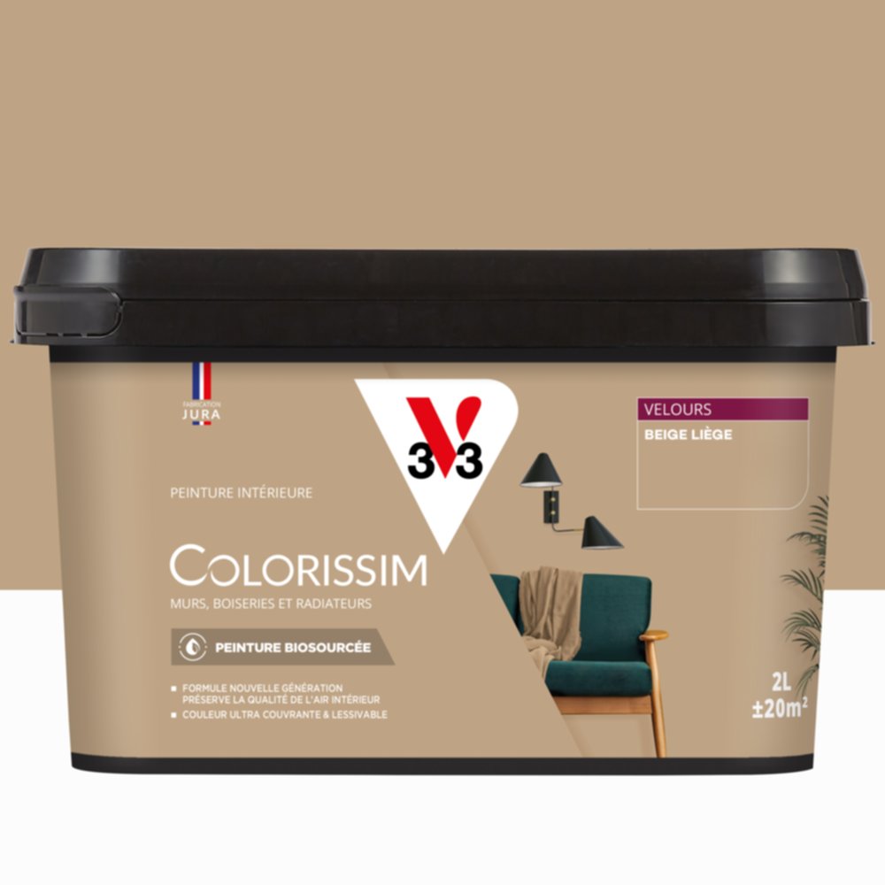 Peinture Intérieure Beige Liège Velours 2,5L Colorissim® - V33