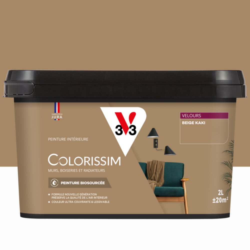 Peinture Intérieure Beige Kaki Velours 2,5L Colorissim® - V33