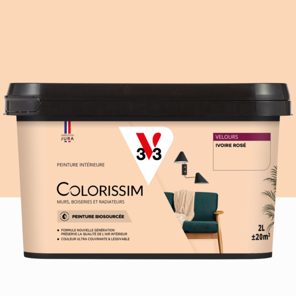 Peinture Intérieure Ivoire Rosé Velours 2,5L Colorissim® - V33