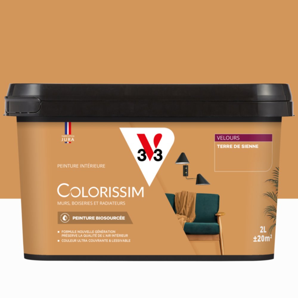 Peinture Intérieure Terre de Sienne Velours 2,5L Colorissim® - V33