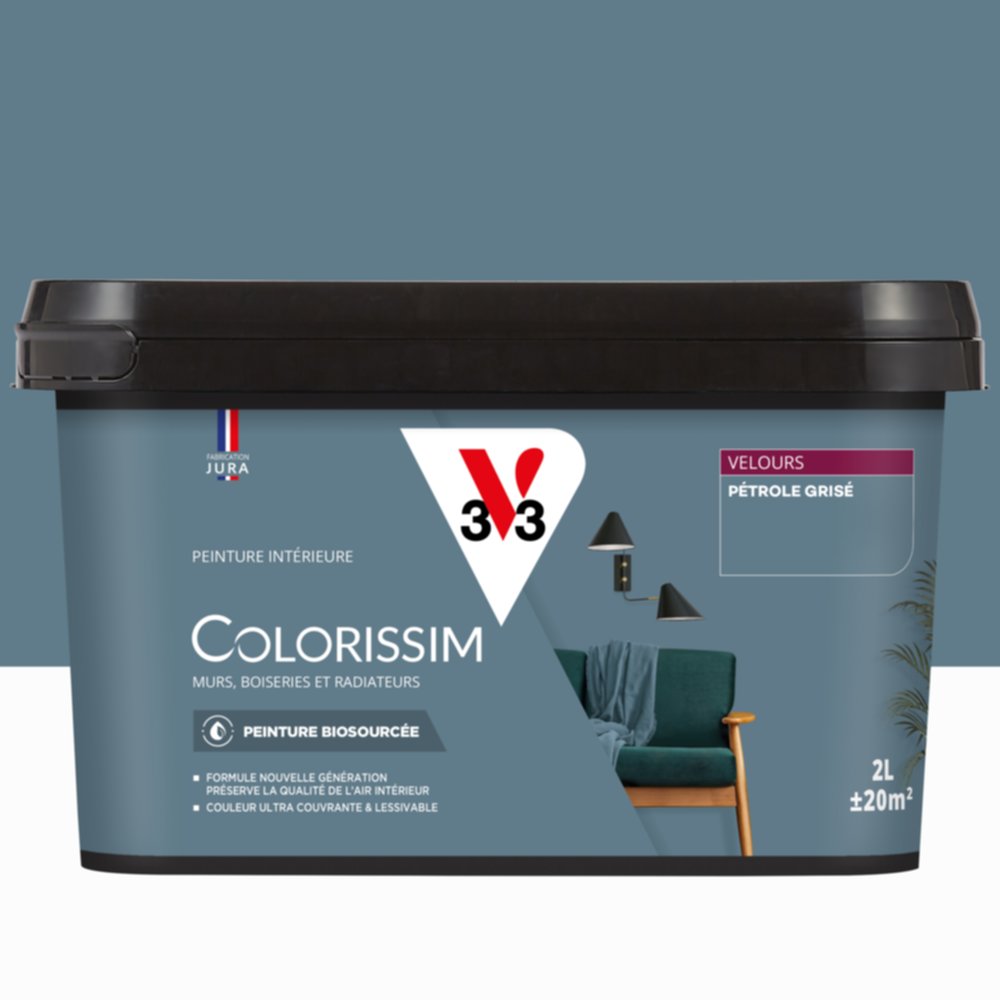 Peinture Intérieure Pétrole Grisé Velours 2,5L Colorissim® - V33