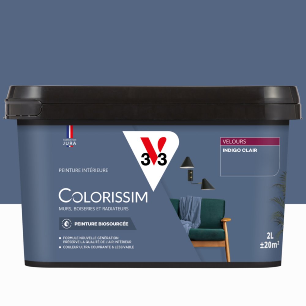 Peinture Intérieure Indigo Clair Velours 2,5L Colorissim® - V33