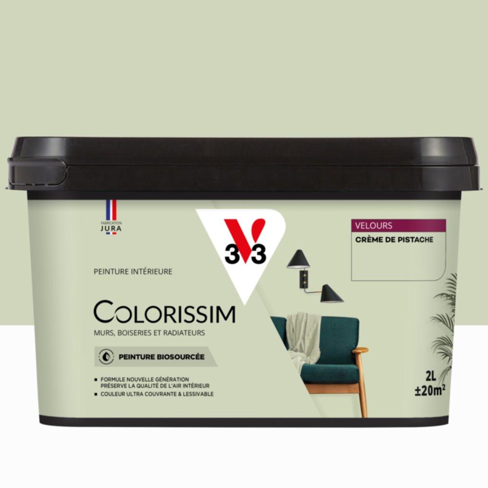 Peinture Intérieure Crème de Pistache Velours 2,5L Colorissim® - V33