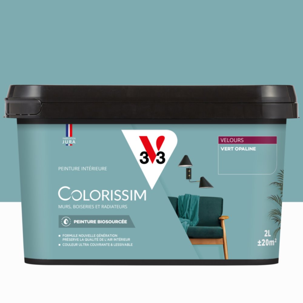 Peinture Intérieure Vert d'Opaline Velours 2,5L Colorissim® - V33