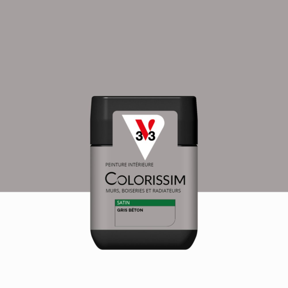 Peinture intérieure Colorissim® Gris Béton Satiné 75ml - V33