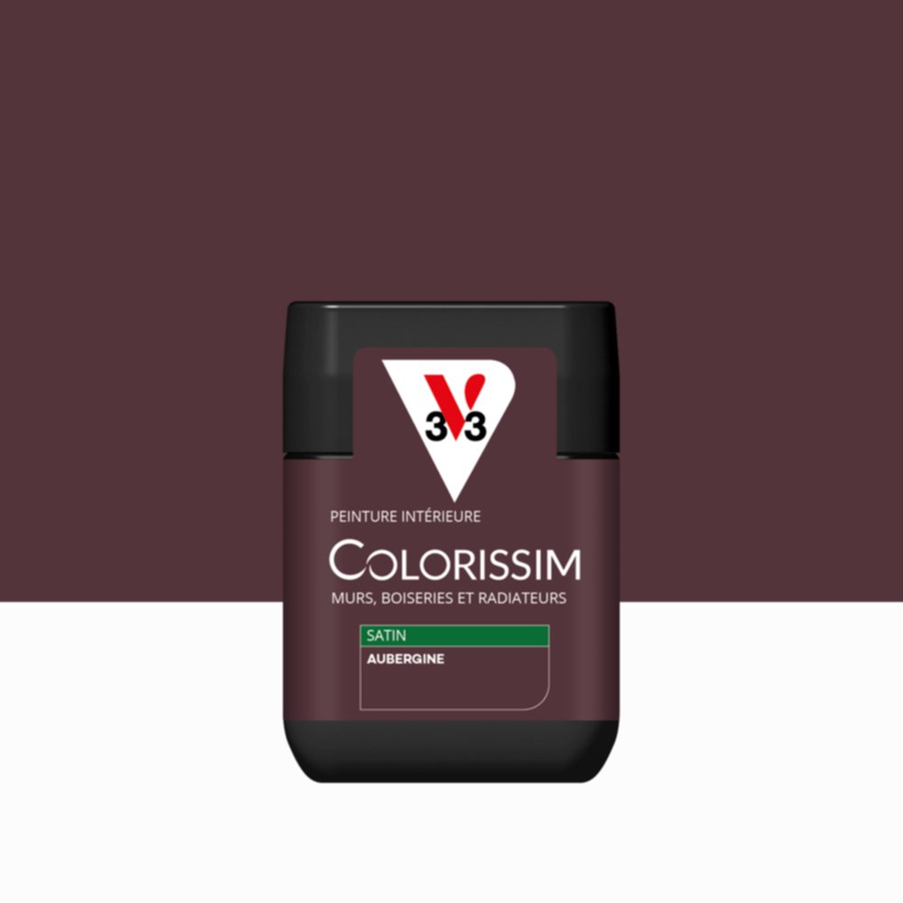 Peinture intérieure Colorissim® Aubergine Satiné 75ml - V33