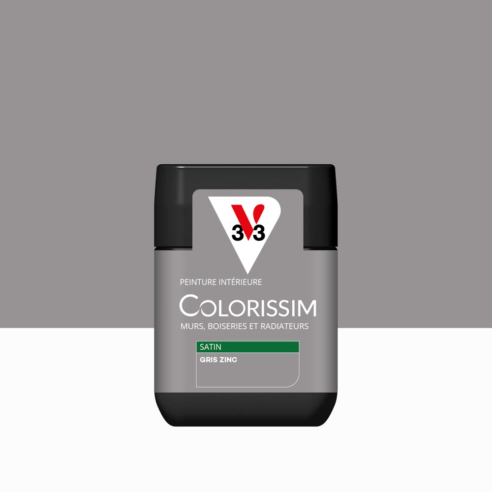 Peinture intérieure Colorissim® Gris Zinc Satiné 75ml - V33