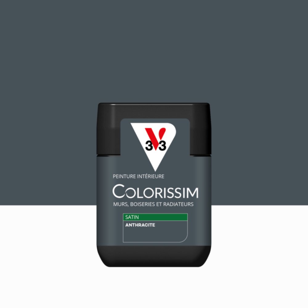 Peinture intérieure Colorissim® Anthracite Satiné 75ml - V33