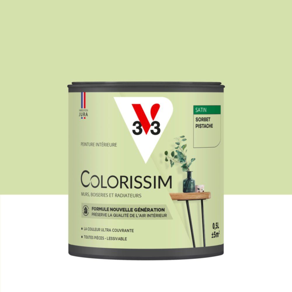 Peinture intérieure Colorissim® Sorbet Pistache Satiné 0,5L - V33