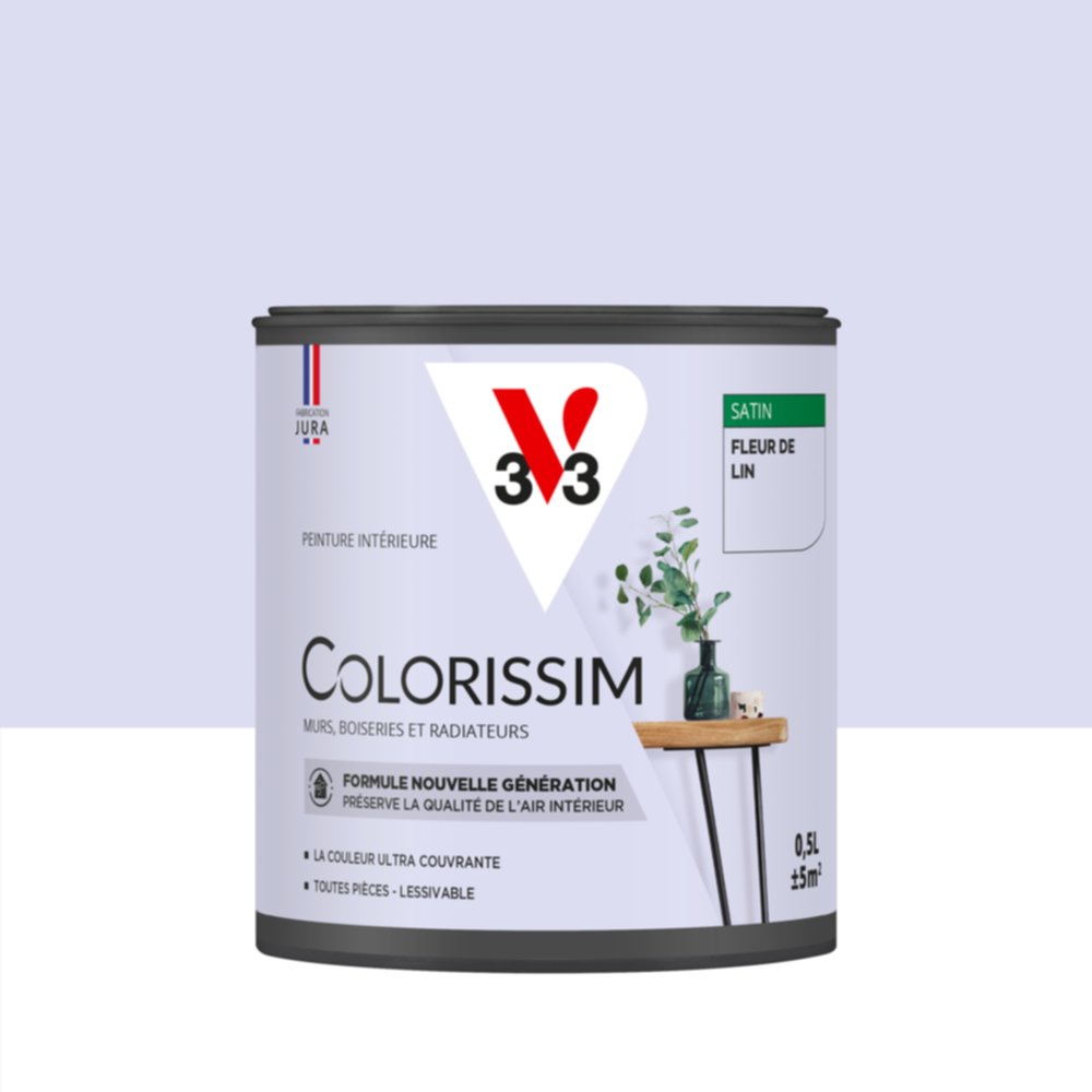 Peinture intérieure Colorissim® Fleur de Lin Satiné 0,5L - V33