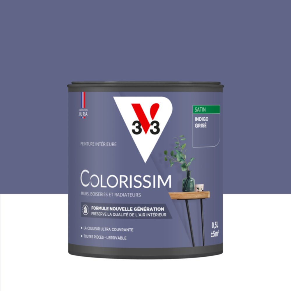 Peinture intérieure Colorissim® Indigo Grisé Satiné 0,5L - V33