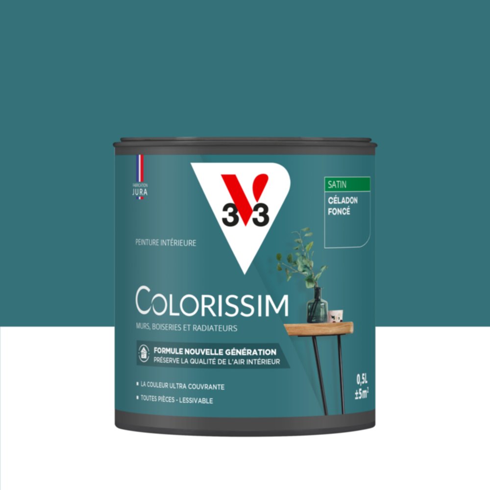 Peinture intérieure Colorissim® Céladon Foncé Satiné 0,5L - V33