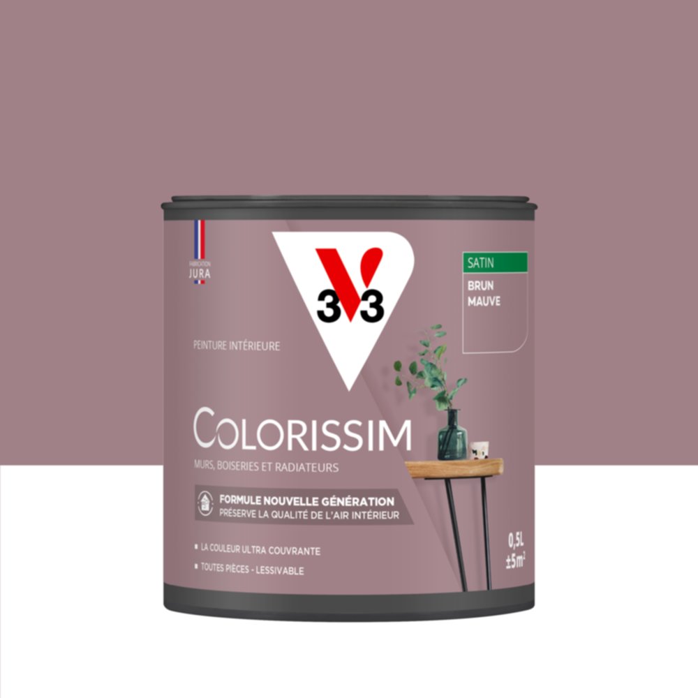 Peinture intérieure Colorissim® Brun Mauve Satiné 0,5L - V33