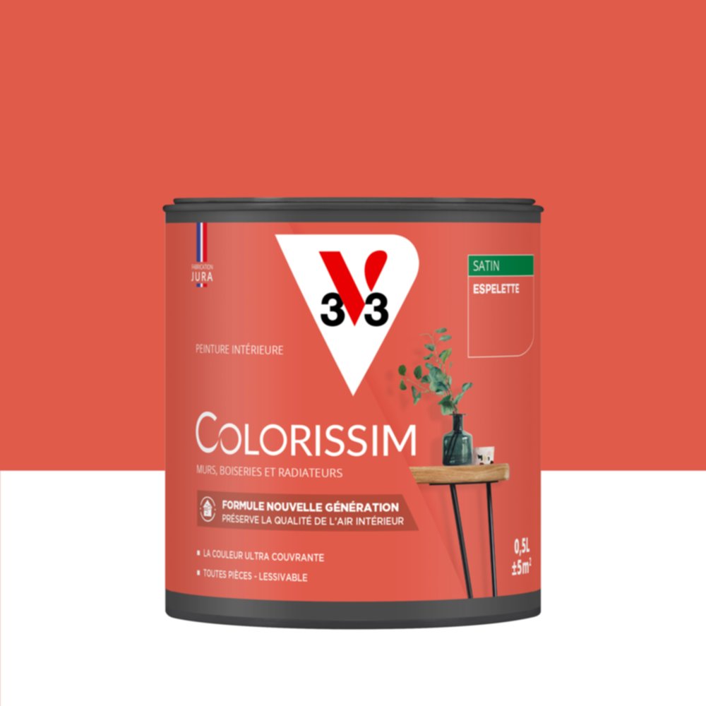 Peinture intérieure Colorissim® Espelette Satiné 0,5L - V33