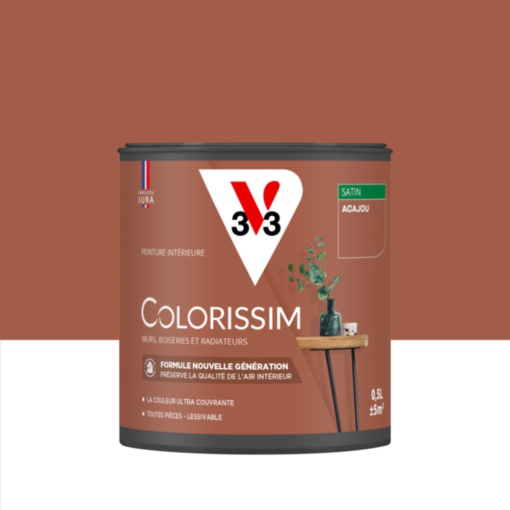 Peinture intérieure Colorissim® Acajou Satiné 0,5L - V33