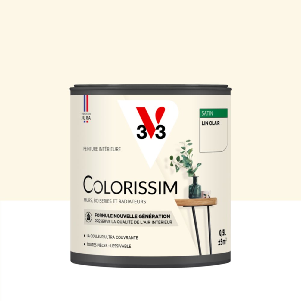 Peinture intérieure Colorissim® Lin Clair Satiné 0,5L - V33