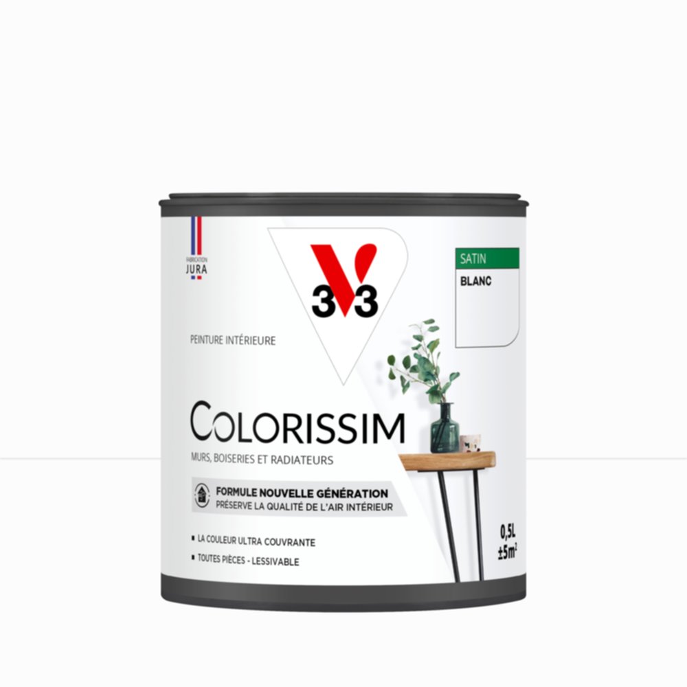 Peinture intérieure Colorissim® Blanc Satiné 0,5L - V33