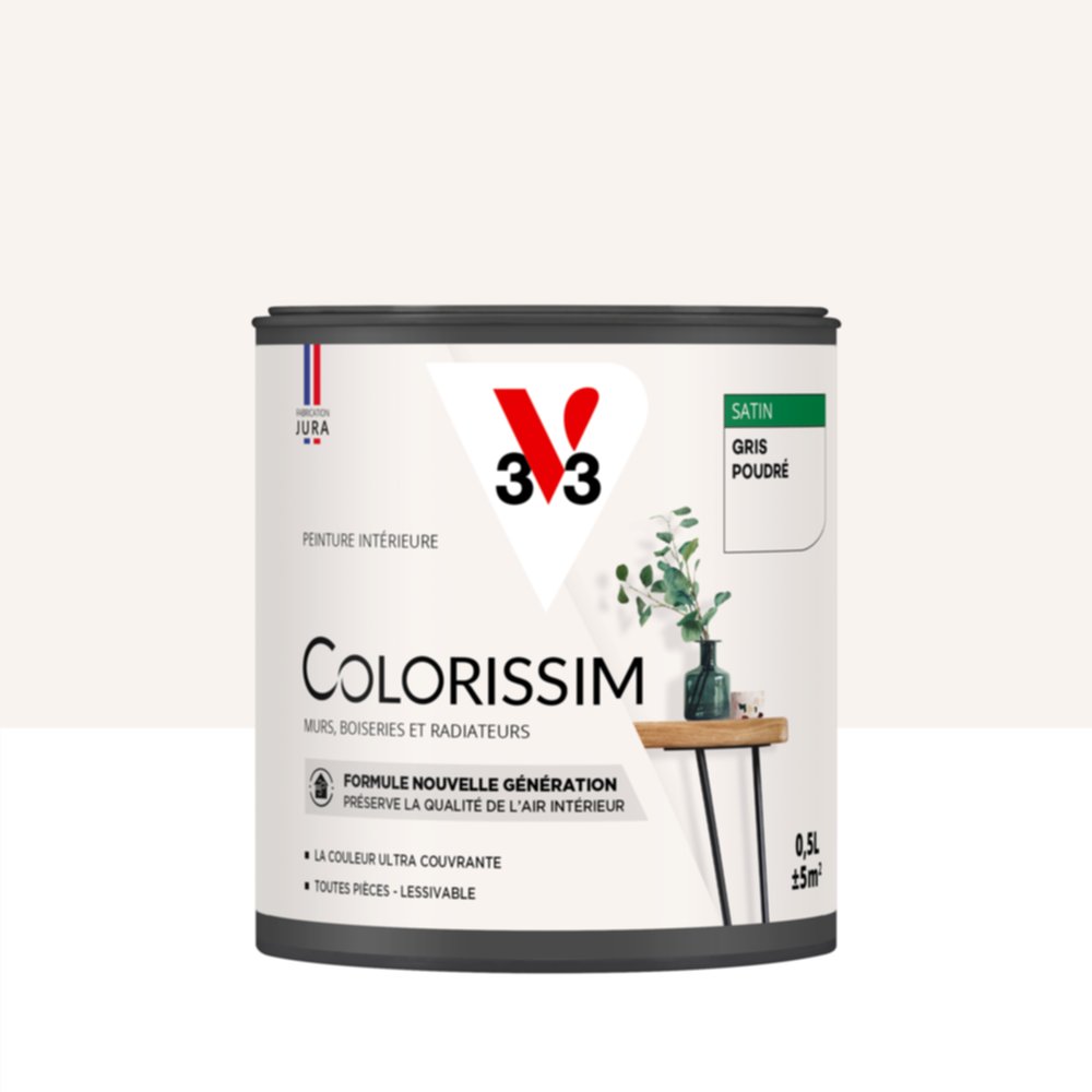 Peinture intérieure Colorissim® Gris Poudré Satiné 0,5L - V33