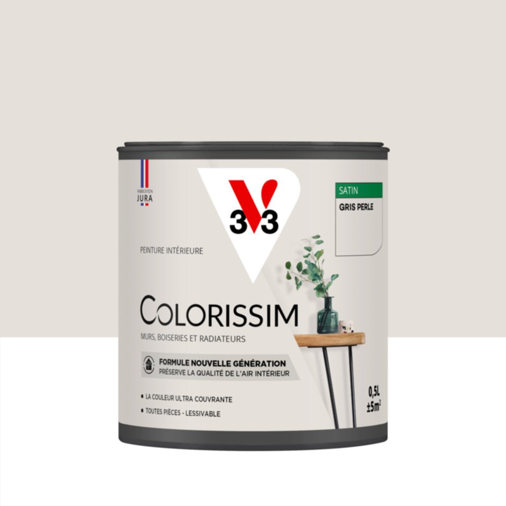 Peinture intérieure Colorissim® Gris Perle Satiné 0,5L - V33