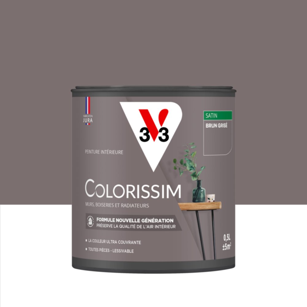 Peinture intérieure Colorissim® Brun Grisé Satiné 0,5L - V33