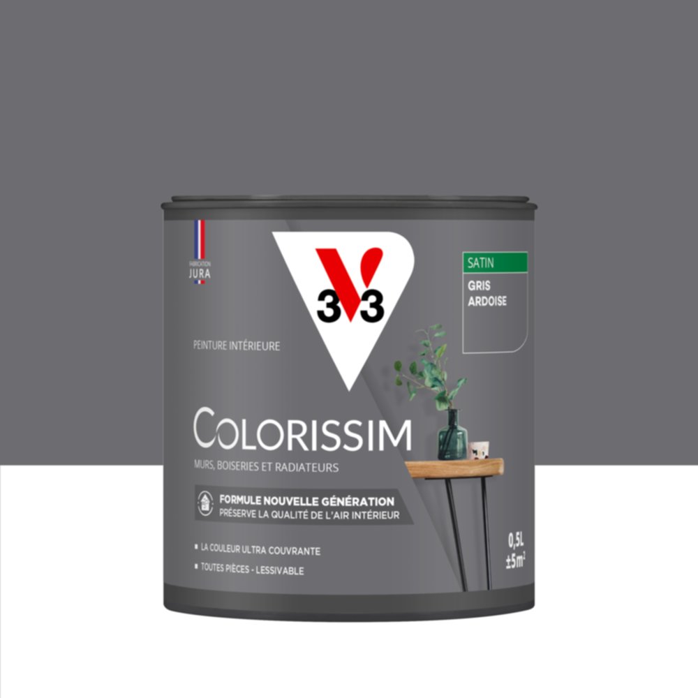 Peinture intérieure Colorissim® Gris Ardoise Satiné 0,5L - V33