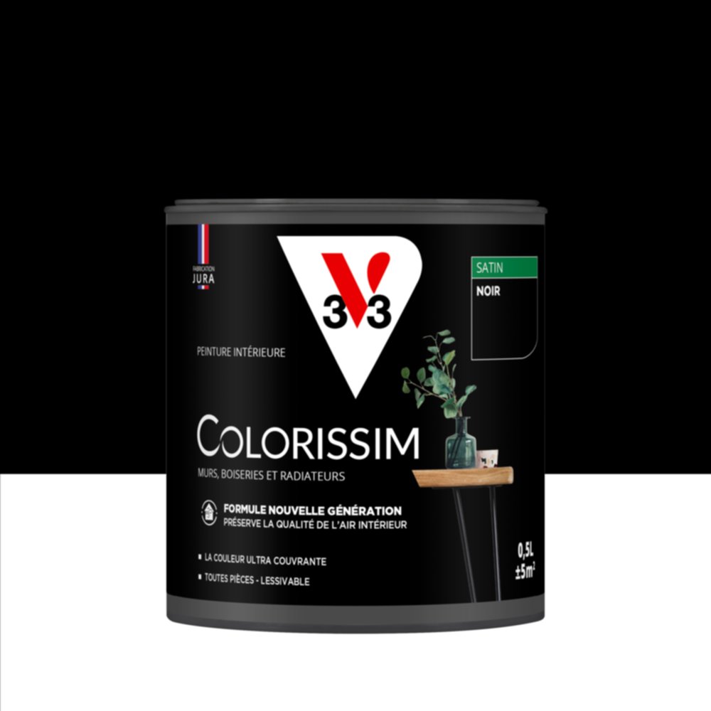 Peinture intérieure Colorissim® Noir Satiné 0,5L - V33