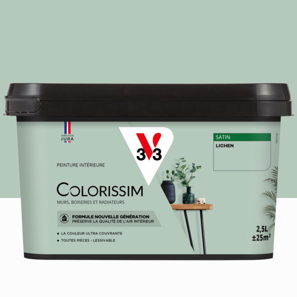 Peinture intérieure Colorissim® Lichen Satiné 2,5L - V33