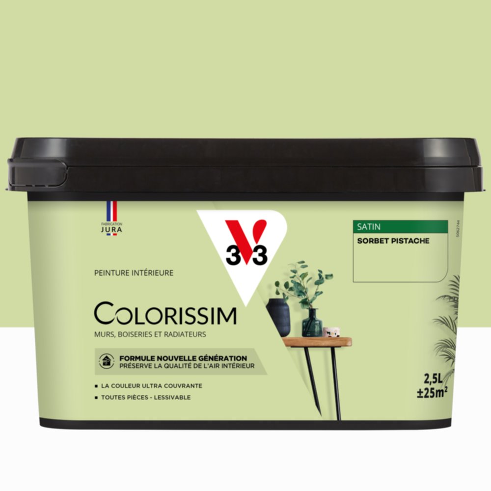 Peinture intérieure Colorissim® Sorbet Pistache Satiné 2,5L - V33